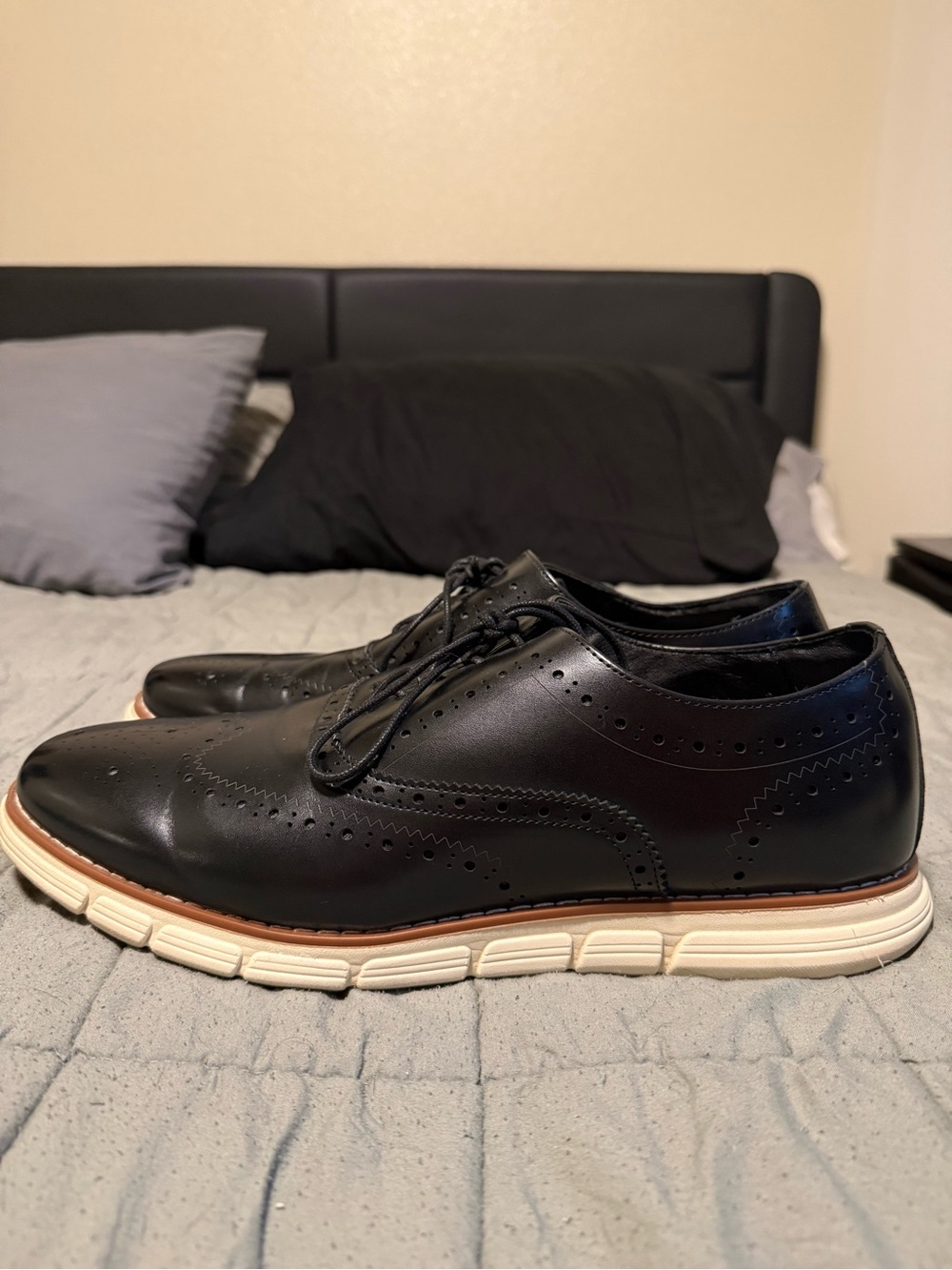 Bruno Marc Black Wingtip Oxford Dress Sneakers – Men’s 13